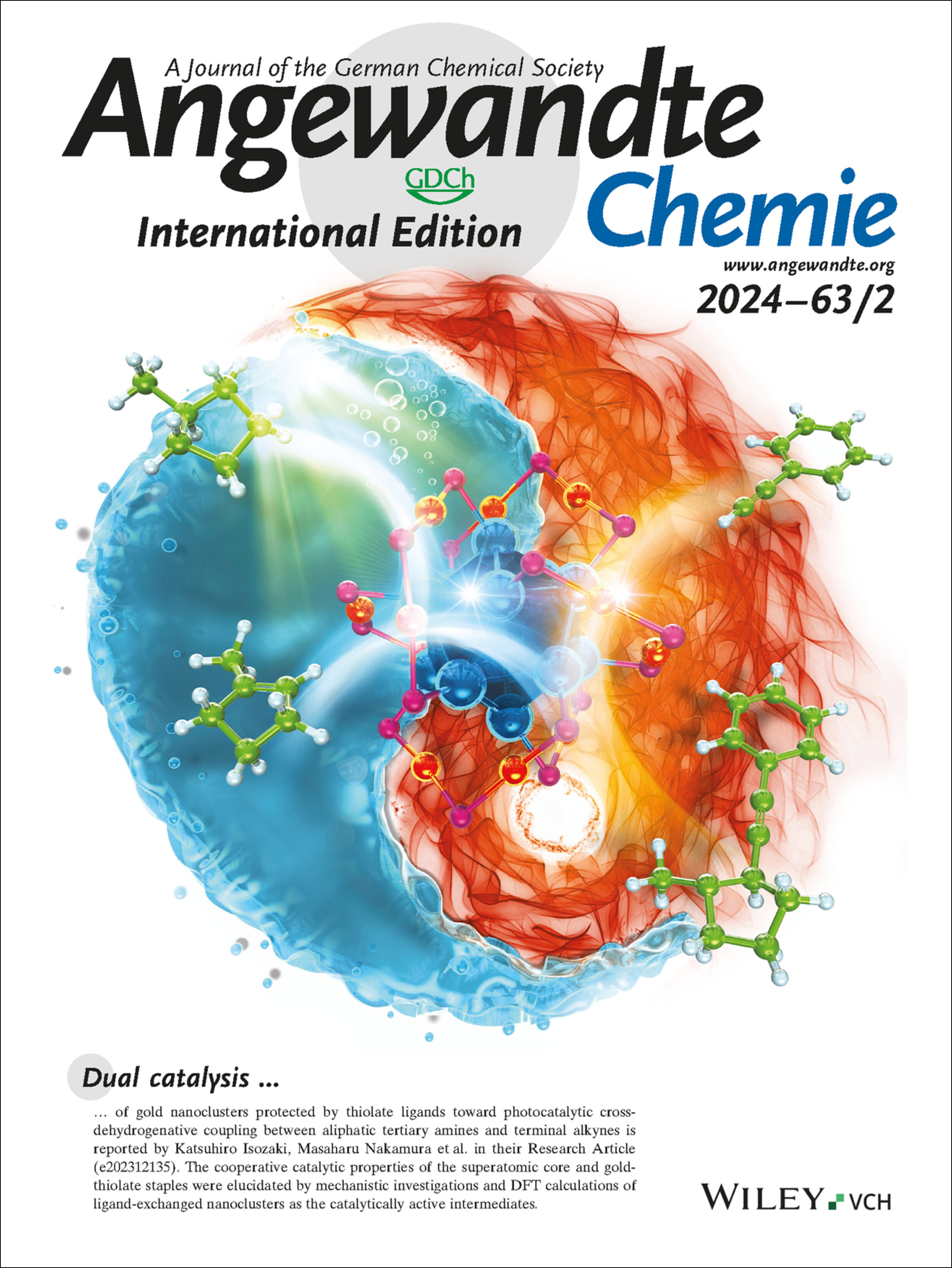 Inside Back Cover: Dual Catalysis of Gold Nanoclusters: Photocatalytic Cross-Dehydrogenative Coupling by Cooperation of Superatomic Core and Molecularly Modified Staples (Angew. Chem. Int. Ed. 2/2024) Volume 63 Issue 2, 2024
