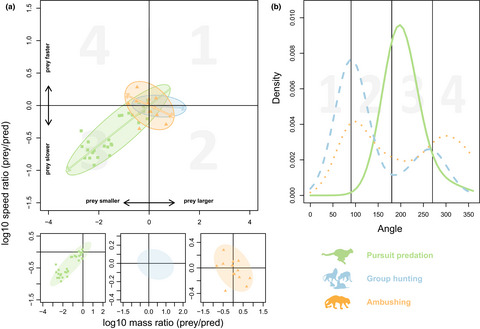 Rethinking trophic niches: Speed and body mass colimit prey space of mammalian predators