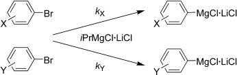 Relative Geschwindigkeiten der Brom-Magnesium-Austauschreaktionen an substituierten Brombenzolderivaten