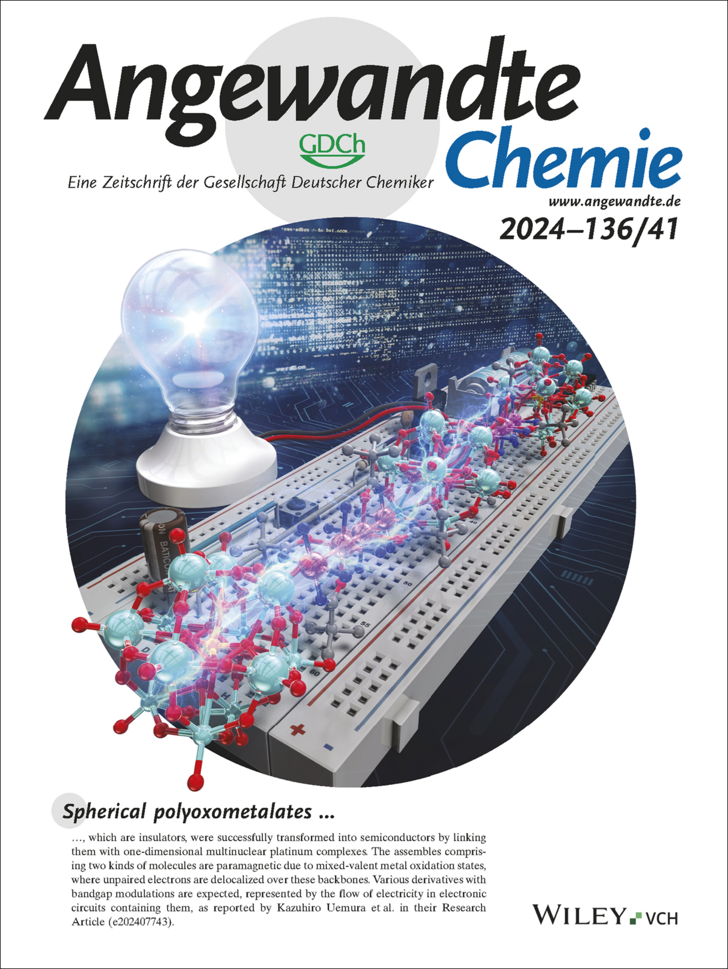 Rücktitelbild: Enhanced Electrical Conductivity of Polyoxometalates by Bridging with Mixed-Valent Multinuclear Platinum Complexes (Angew. Chem. 41/2024) Volume 136 Issue 41, 2024