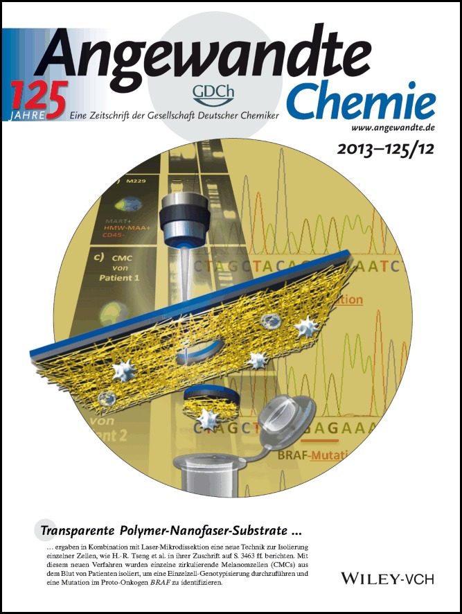 Innenrücktitelbild: Polymer Nanofiber-Embedded Microchips for Detection, Isolation, and Molecular Analysis of Single Circulating Melanoma Cells (Angew. Chem. 12/2013)