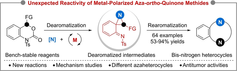 Dearomatization-Rearomatization Reaction of Metal-Polarized Aza-ortho-Quinone Methides