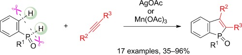 An Approach to Benzophosphole Oxides through Silver- or Manganese-Mediated Dehydrogenative Annulation Involving C<span class='icomoon'></span>C and C<span class='icomoon'></span>P Bond Formation