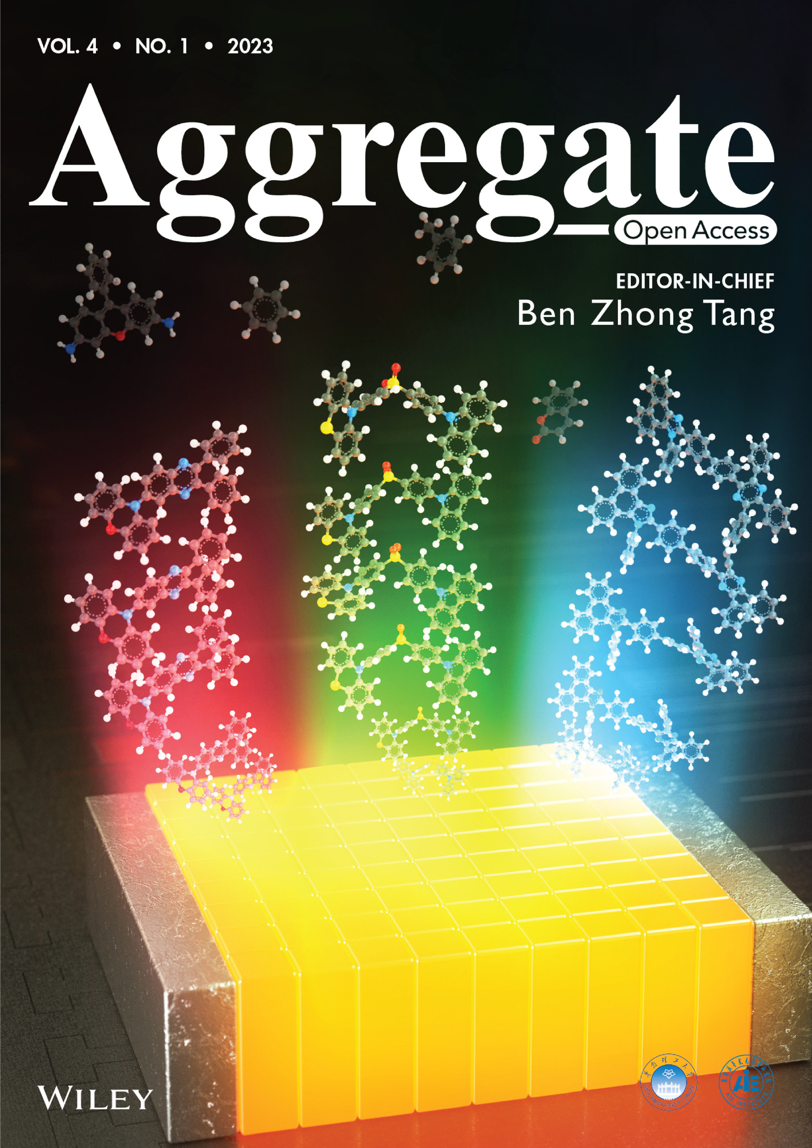 Inside Back Cover: Aggregation-induced emission luminogens for organic light-emitting diodes with a single-component emitting layer Volume 4 Issue 1, 2023