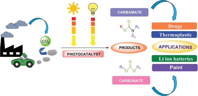 Visible Light Mediated CO2
Fixation Reactions to Produce Carbamates and Carbonates: A Comprehensive Review