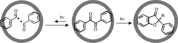 The Confined Cavity of a Coordination Cage Suppresses the Photocleavage of α-Diketones To Give Cyclization Products through Kinetically Unfavorable Pathways