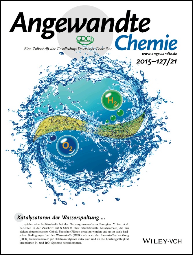 Rücktitelbild: Electrodeposited Cobalt-Phosphorous-Derived Films as Competent Bifunctional Catalysts for Overall Water Splitting (Angew. Chem. 21/2015)