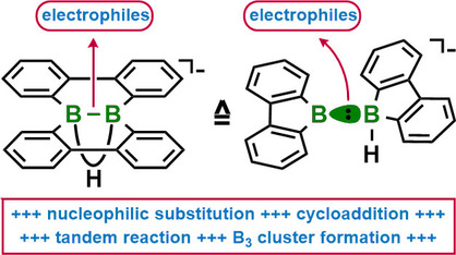 B−B Bond Nucleophilicity in a Tetraaryl μ-Hydridodiborane(4) Anion