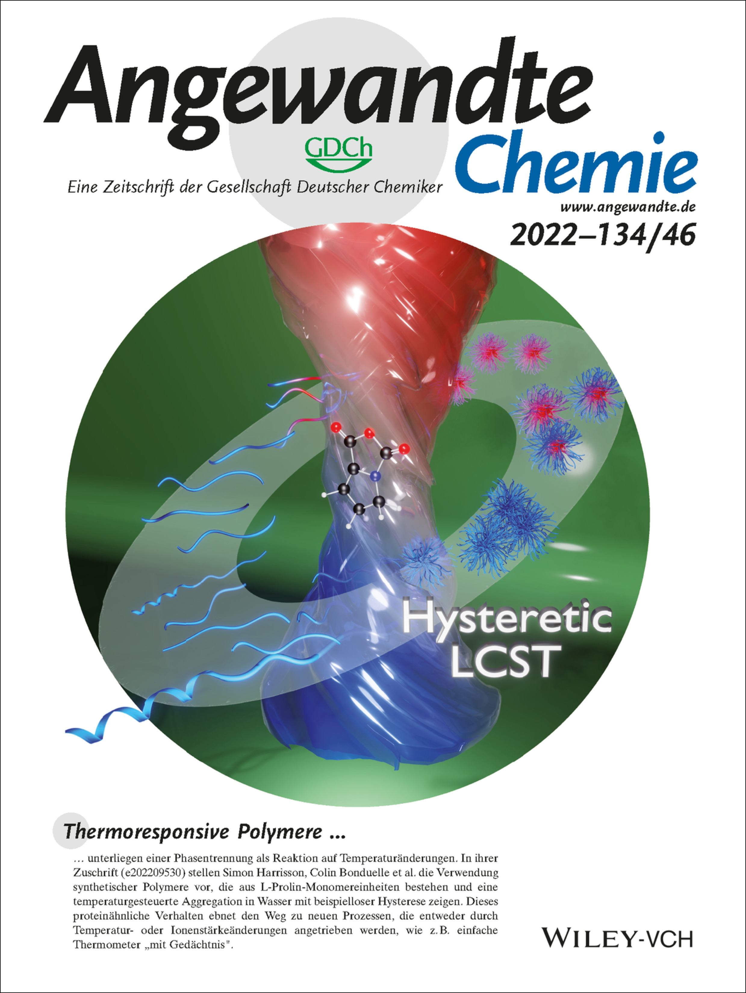 Rücktitelbild: Memory Effect in Thermoresponsive Proline-based Polymers (Angew. Chem. 46/2022) Volume 134 Issue 46, 2022