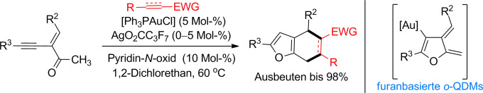Furan-Based o-Quinodimethanes by Gold-Catalyzed Dehydrogenative Heterocyclization of 2-(1-Alkynyl)-2-alken-1-ones: A Modular Entry to 2,3-Furan-Fused Carbocycles