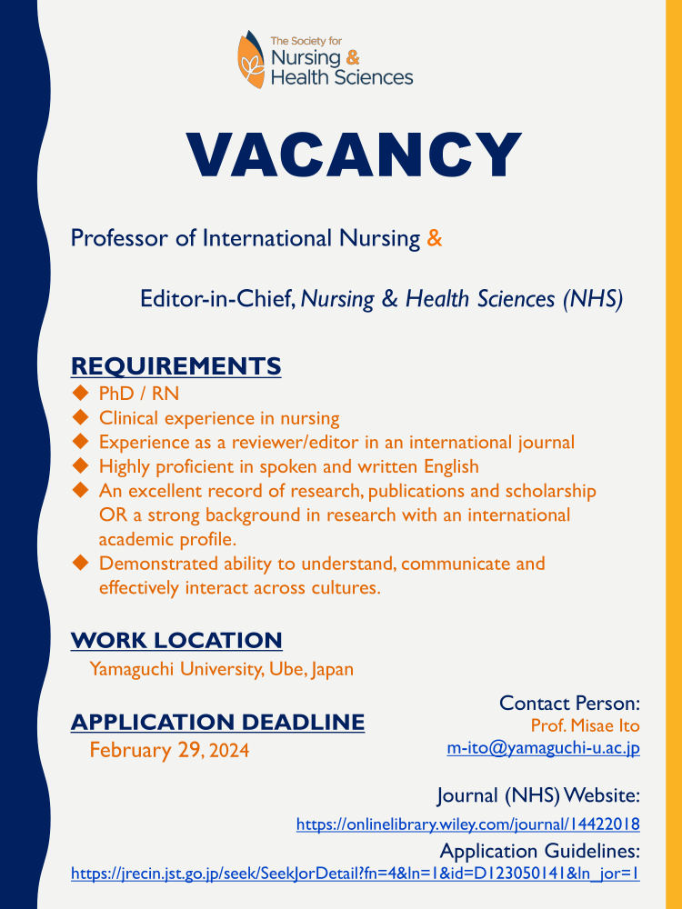 Call for Applications: Editor in Chief
