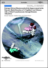 Frontispiz: Entropy-Driven Diastereoselectivity Improvement in the Paternò-Büchi Reaction of 1-Naphthyl Aryl Ethenes with a Chiral Cyanobenzoate through Remote Alkylation