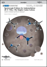 Frontispiz: Spectroscopic Evidence for Aminomethylene (H−C̈−NH2)-The Simplest Amino Carbene