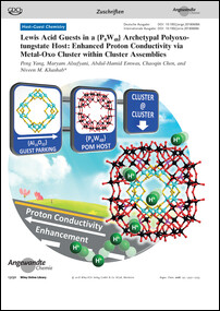 Frontispiz: Lewis Acid Guests in a {P8W48} Archetypal Polyoxotungstate Host: Enhanced Proton Conductivity via Metal-Oxo Cluster within Cluster Assemblies