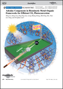 Frontispiz: Adenine Components in Biomimetic Metal-Organic Frameworks for Efficient CO2 Photoconversion