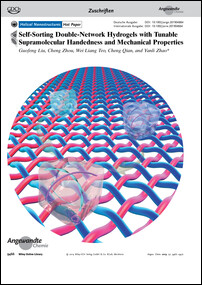 Frontispiz: Self-Sorting Double-Network Hydrogels with Tunable Supramolecular Handedness and Mechanical Properties