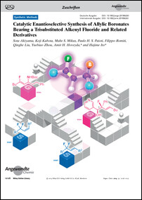 Frontispiz: Catalytic Enantioselective Synthesis of Allylic Boronates Bearing a Trisubstituted Alkenyl Fluoride and Related Derivatives