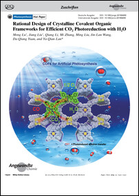 Frontispiz: Rational Design of Crystalline Covalent Organic Frameworks for Efficient CO2 Photoreduction with H2O