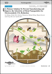 Frontispiz: A Polymer Solution To Prevent Nanoclustering and Improve the Selectivity of Metal Nanoparticles for Electrocatalytic CO2 Reduction