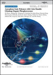 Frontispiz: Amorphous Ionic Polymers with Color-Tunable Ultralong Organic Phosphorescence