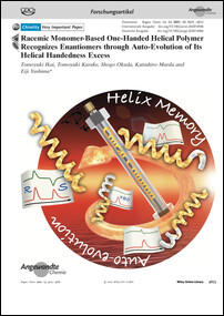 Frontispiz: Racemic Monomer-Based One-Handed Helical Polymer Recognizes Enantiomers through Auto-Evolution of Its Helical Handedness Excess