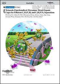 Frontispiz: Tetrazole-Functionalized Zirconium Metal-Organic Cages for Efficient C2H2/C2H4 and C2H2/CO2 Separations