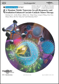 Frontispiz: A Titanium Nitride Nanozyme for pH-Responsive and Irradiation-Enhanced Cascade-Catalytic Tumor Therapy