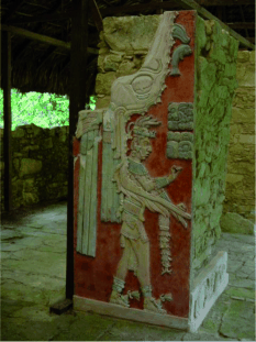 Mayan Art in Yellow and Blue - Related to the famous Maya blue: Indigo compounds give Mayan art their yellow color
