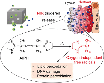 Deadly Nanoparcel for Cancer Cells - Free-radical-generating hybrid nanomaterial for the oxidative destruction of hypoxic cancer cells