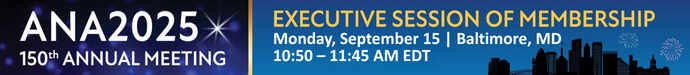 Banner promoting the ANA annual meeting