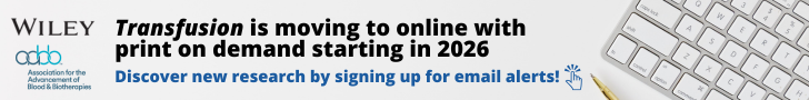 Banner promoting Transfusion email alerts