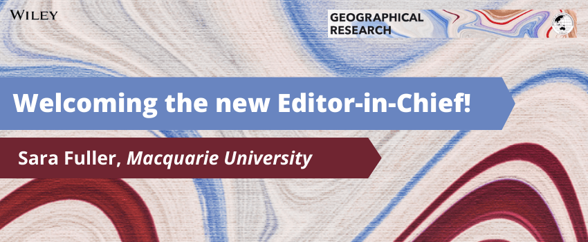 Welcome new Editor-in-Chief
