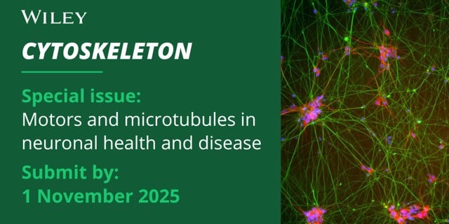 Banner promoting a Call for Papers for a Special Issue on Motors and microtubules in neuronal health and disease