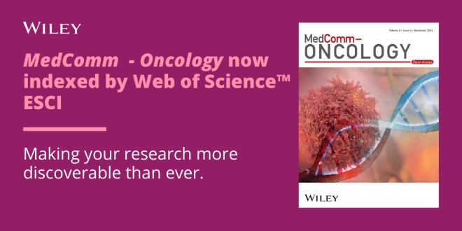 MedComm - Oncology now indexed in Web of Science ESCI