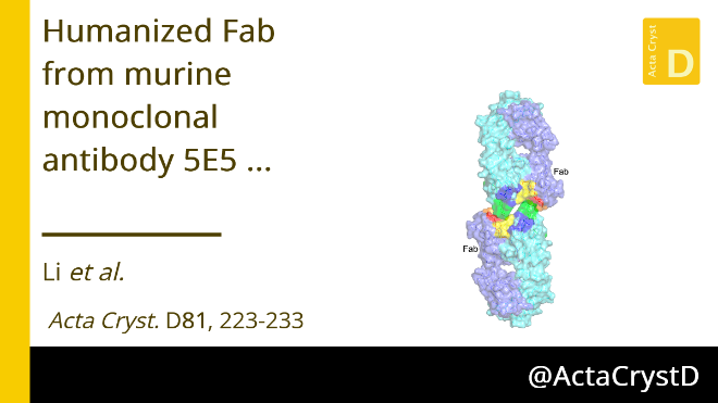 Structure of the Fab fragment of a humanized 5E5 antibody to a cancer-specific Tn-MUC1 epitope
