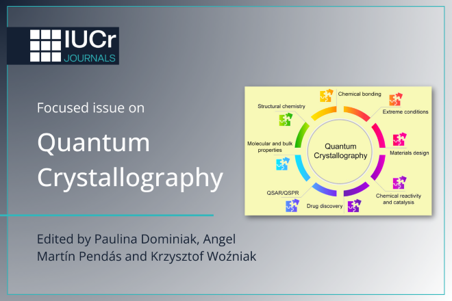 Banner image promoting the IUCr Focused Issue on Quantum Crystallography